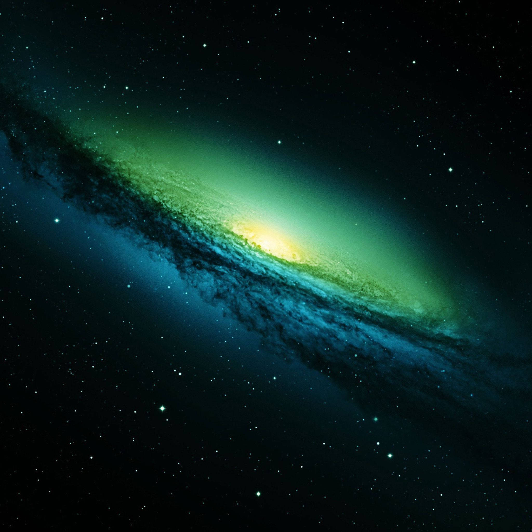 Galaxia verde brillante para iPad gratis Fondos de pantalla