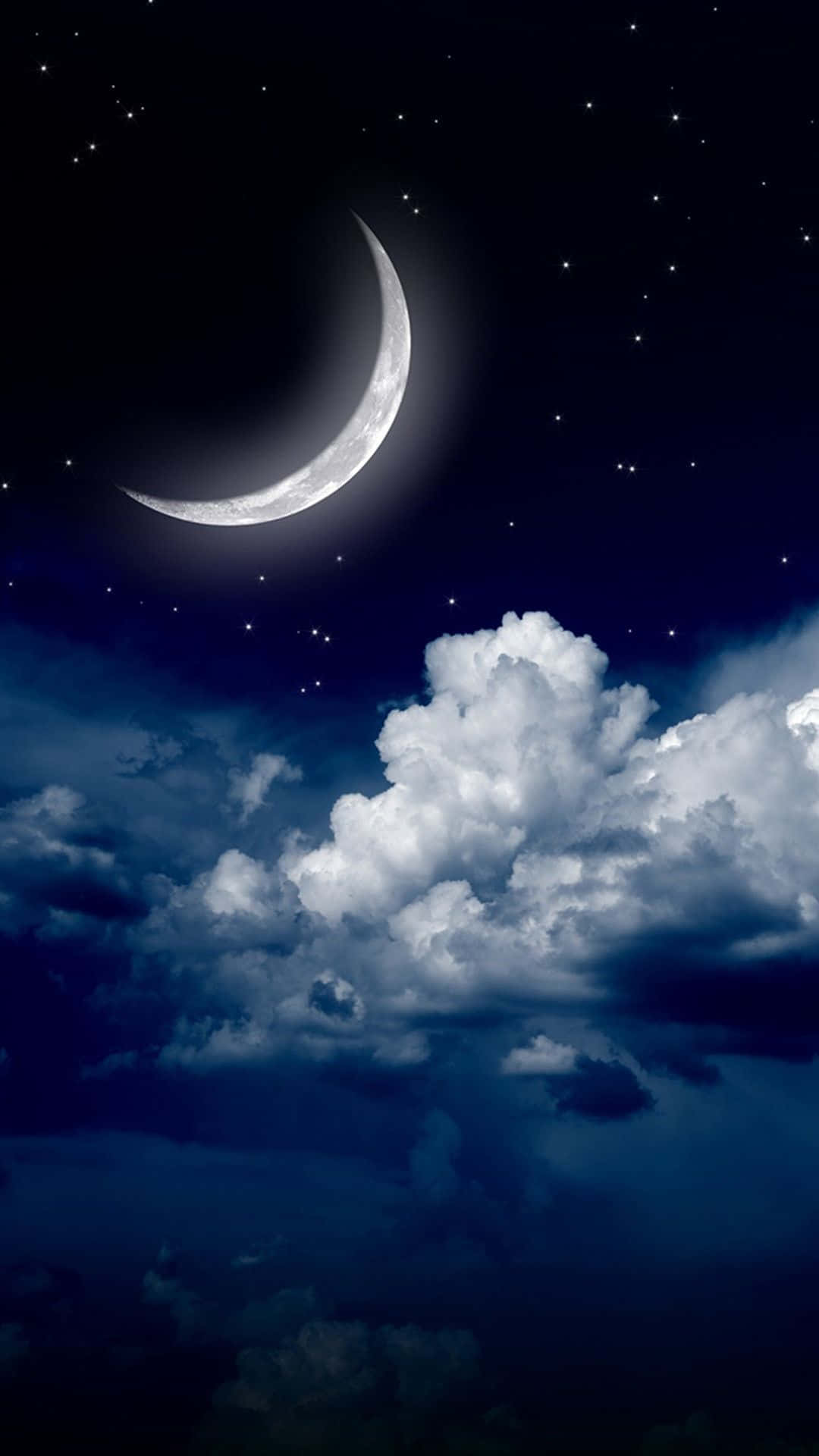 Galaxy S5 Luna Creciente Cielo Nocturno Fondos de pantalla