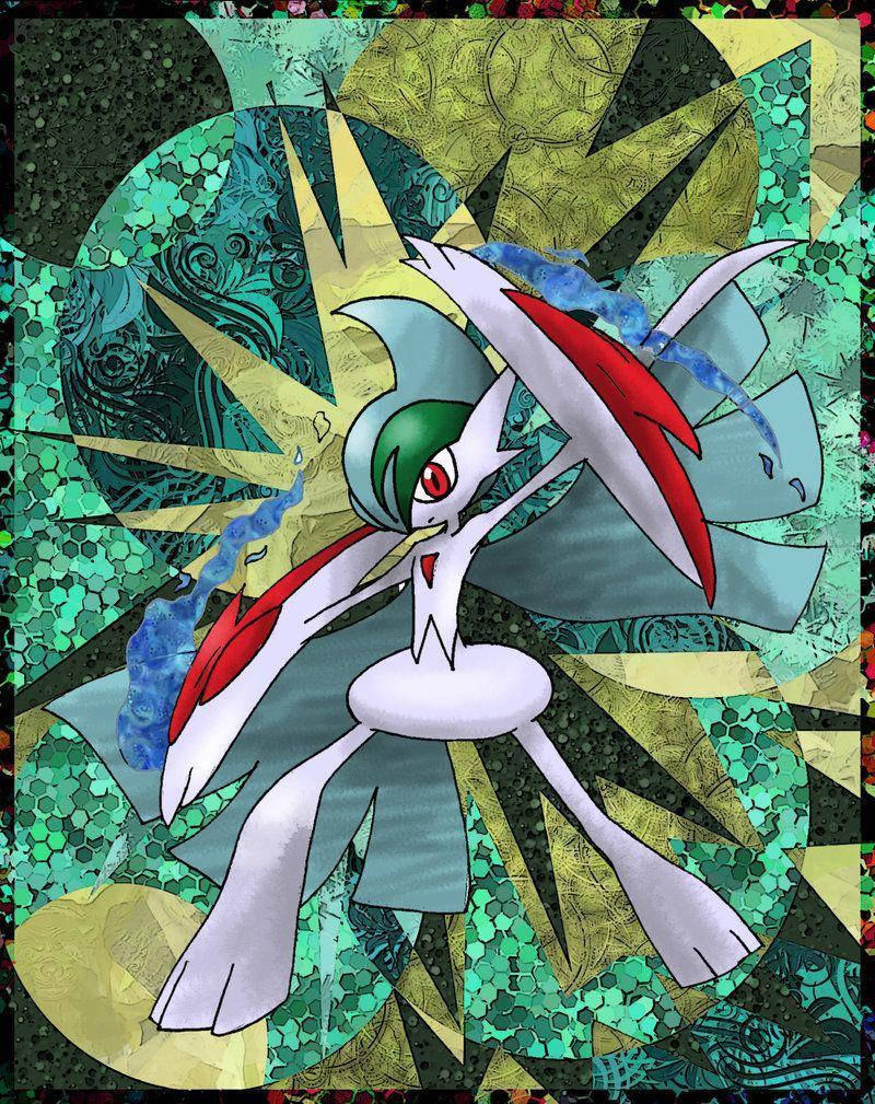 Gallade Poderoso en Fondo Abstracto Vibrante Fondos de pantalla