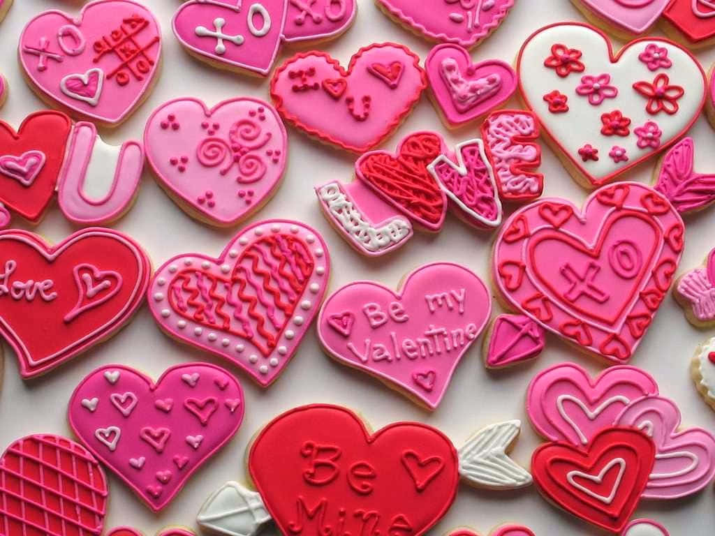 Galletas Rosas Tiernas de San Valentín Fondos de pantalla
