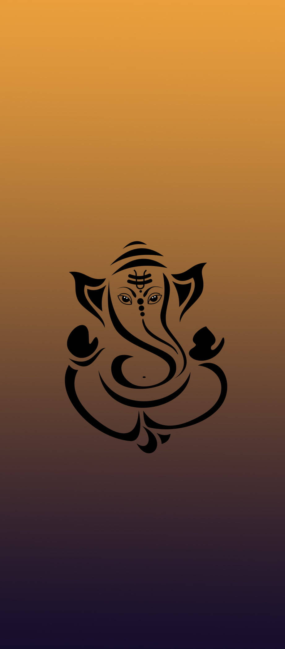 Ganesh Amarillo Negro Ombre iPhone Fondos de pantalla