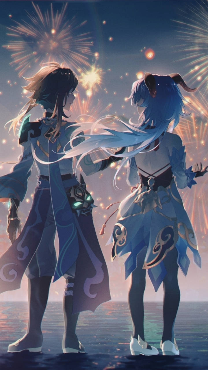 Ganyu y Ayato Genshin Impact Phone Fondos de pantalla