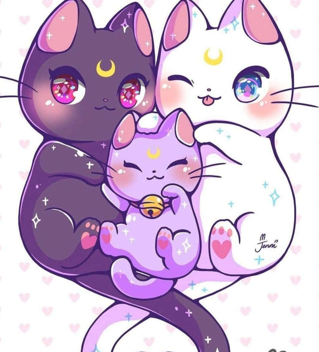 Gato Anime Feliz Fondos de pantalla
