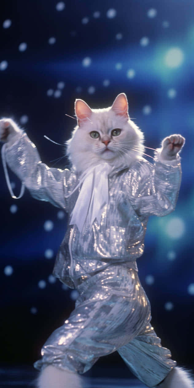 Gato bailando con atuendo brillante Fondos de pantalla