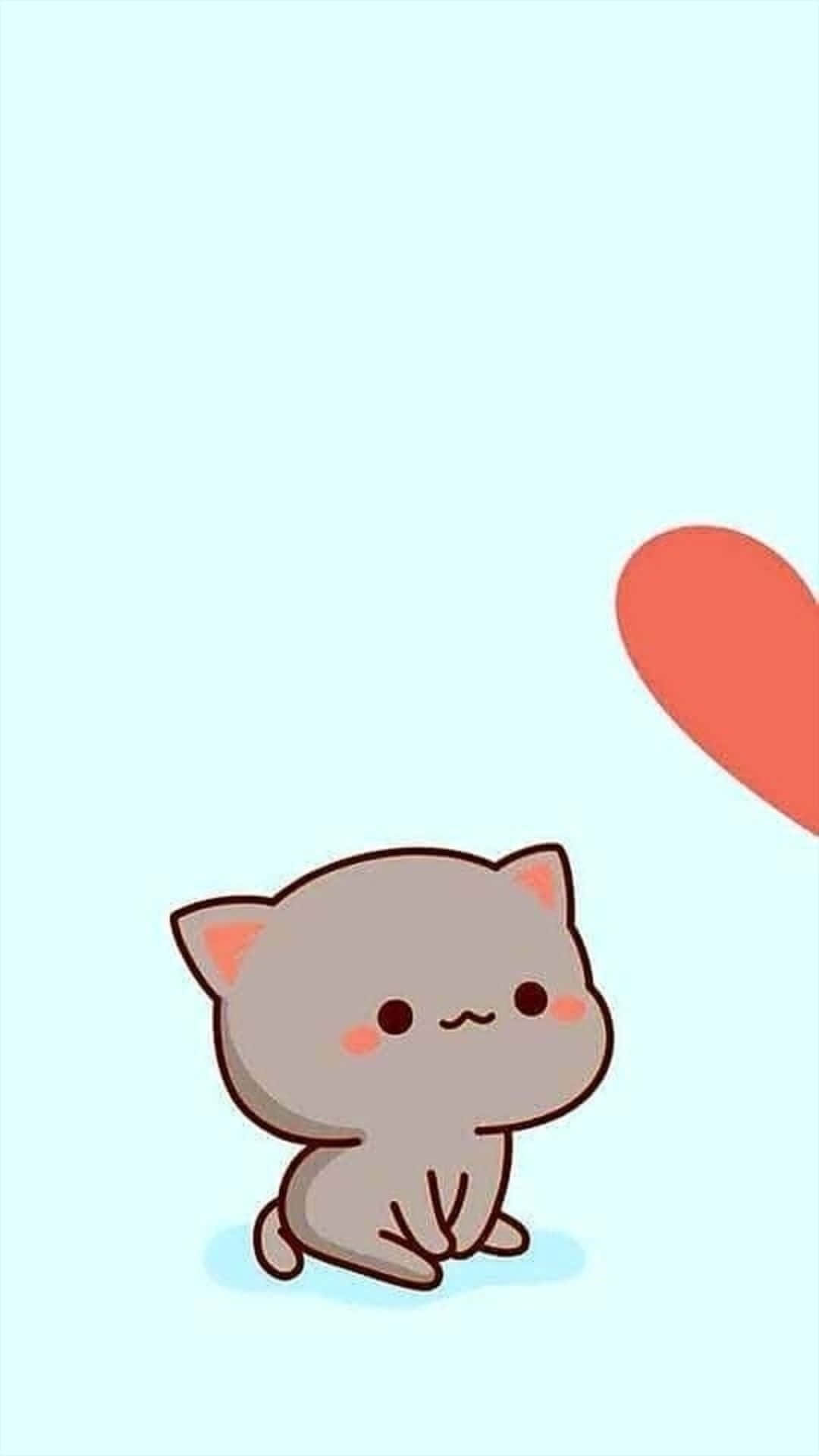 Gato café con la parte correspondiente de un corazón Fondos de pantalla