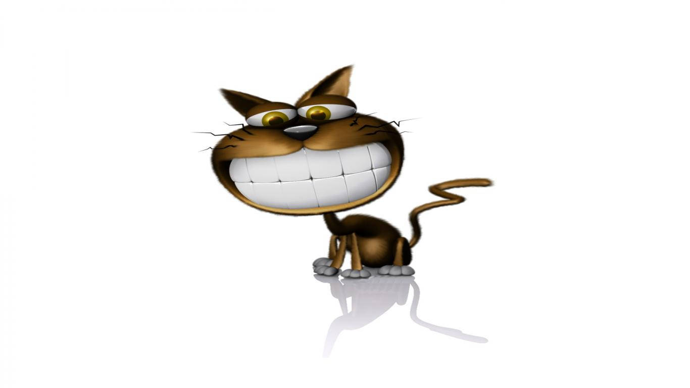 Gato Caricatura Dientes Grandes Fondos de pantalla