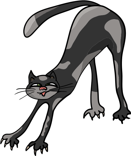 Gato caricatura estirándose_ Ilustración.PNG Fondos de pantalla