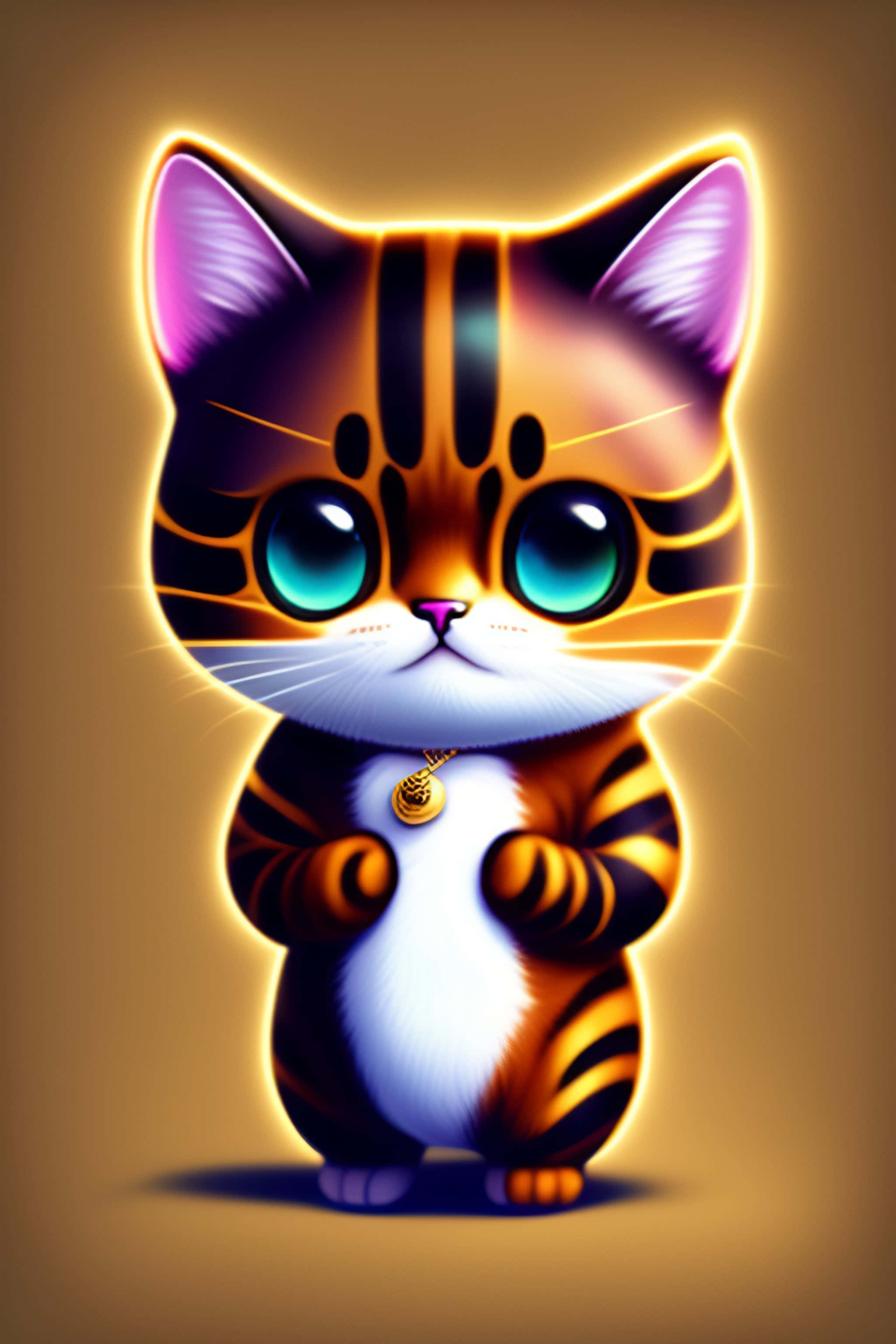 Gato caricatura de ojos brillantes Fondos de pantalla