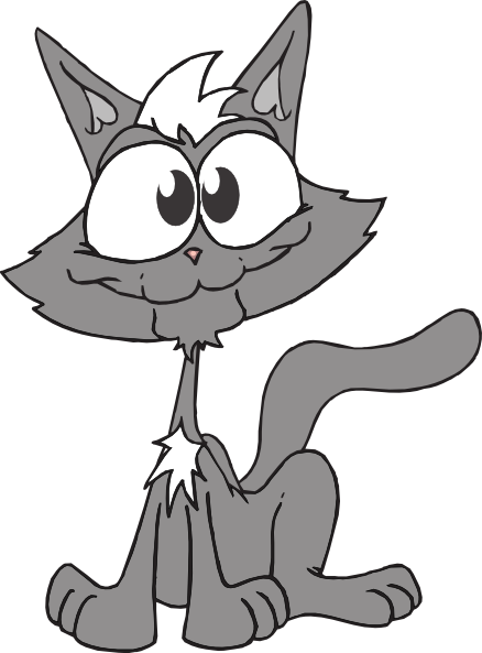 Gato caricatura sentado con expresión graciosa Fondos de pantalla