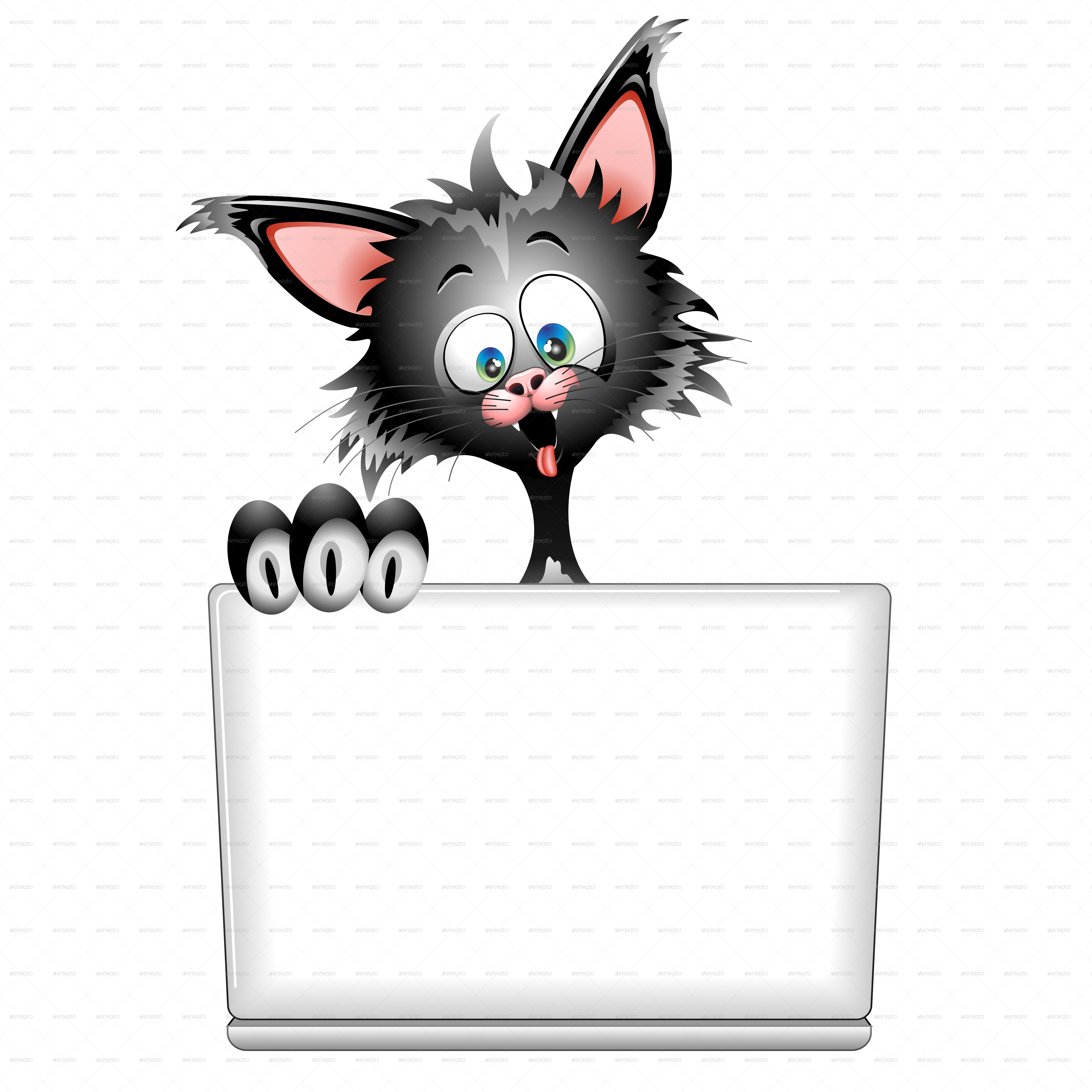 Gato caricatura sorprendido asomándose Fondos de pantalla