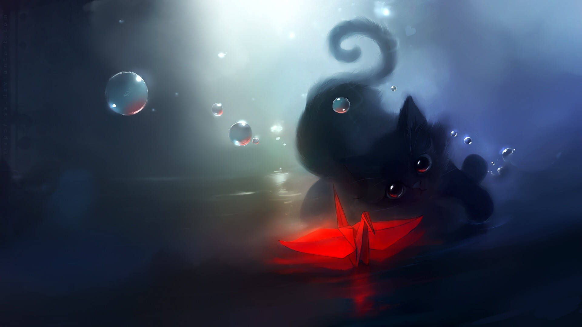 Gato Computadora Cisne Origami Fondos de pantalla