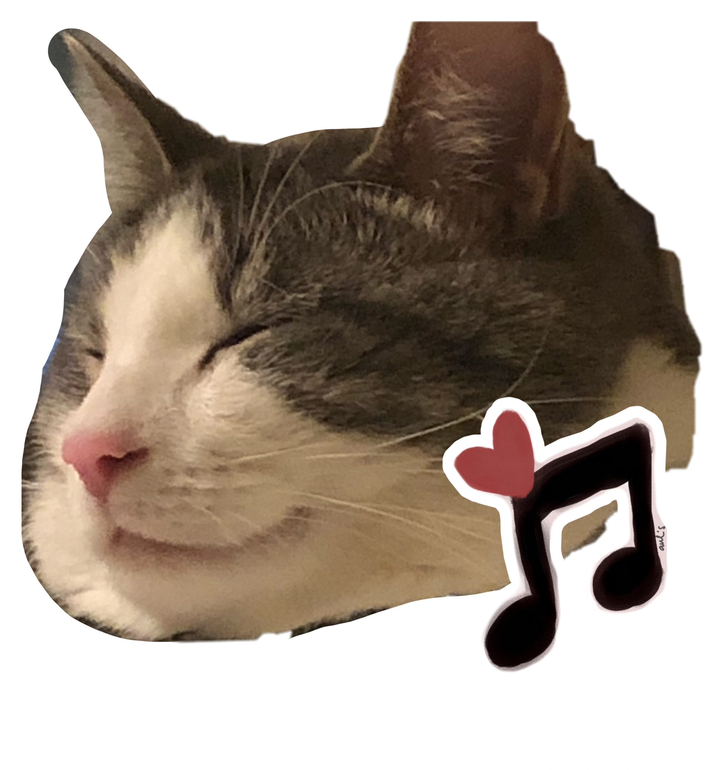 Gato Contento Música Amor Sticker.PNG Fondos de pantalla