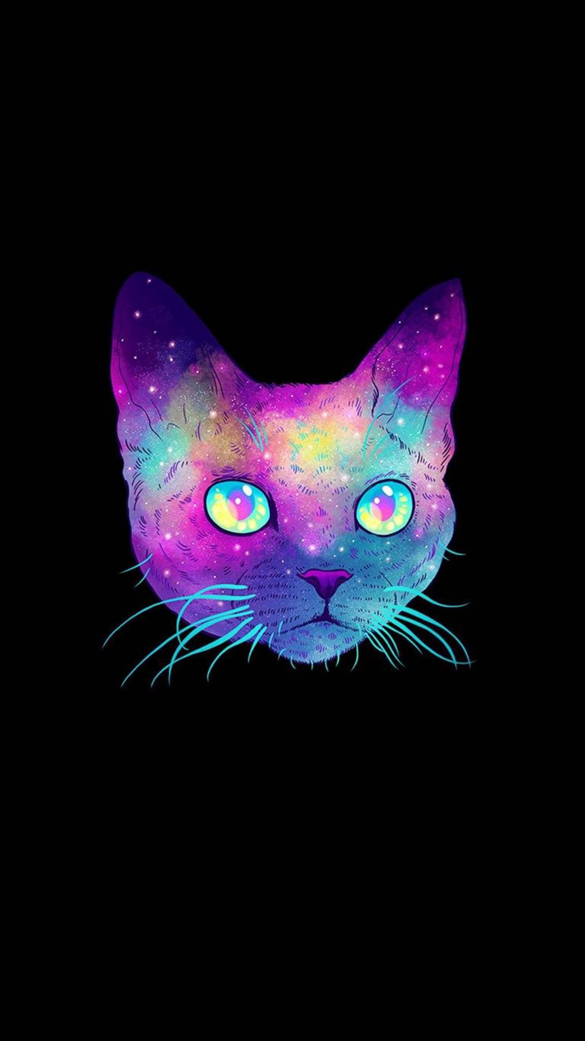 Gato de estética psicodélica oscura Fondos de pantalla