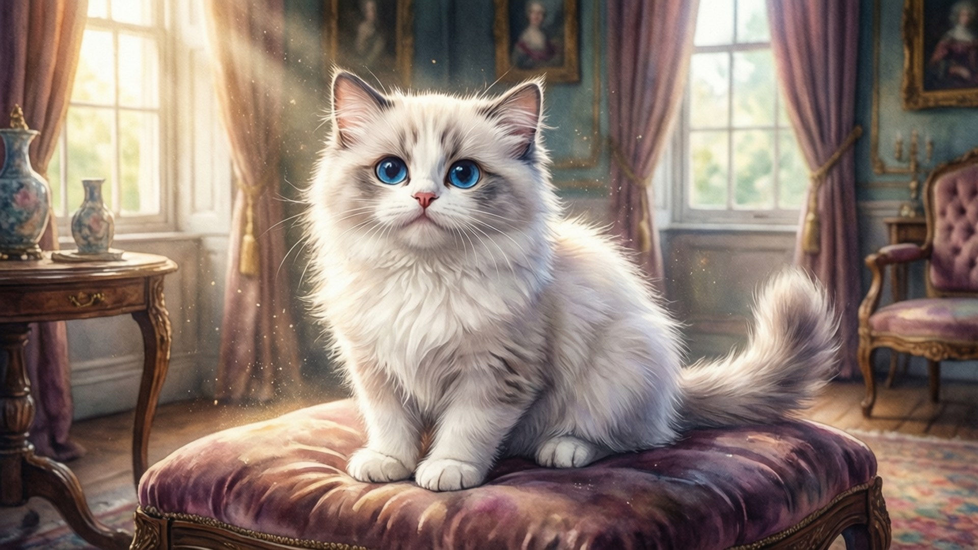 Gato de Terciopelo Bañado por el Sol Fondos de pantalla