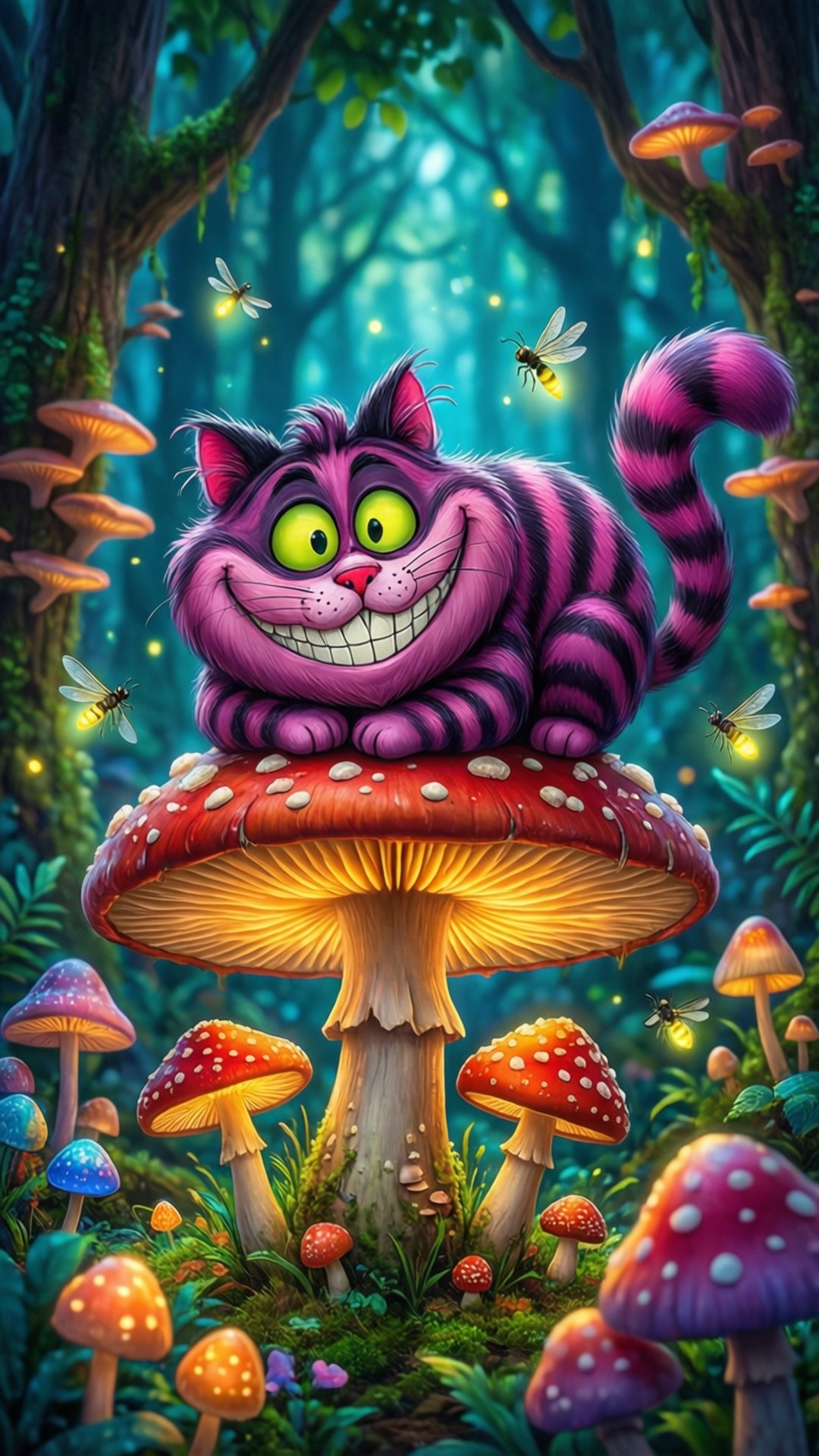 Gato del Bosque de Hongos Fondos de pantalla