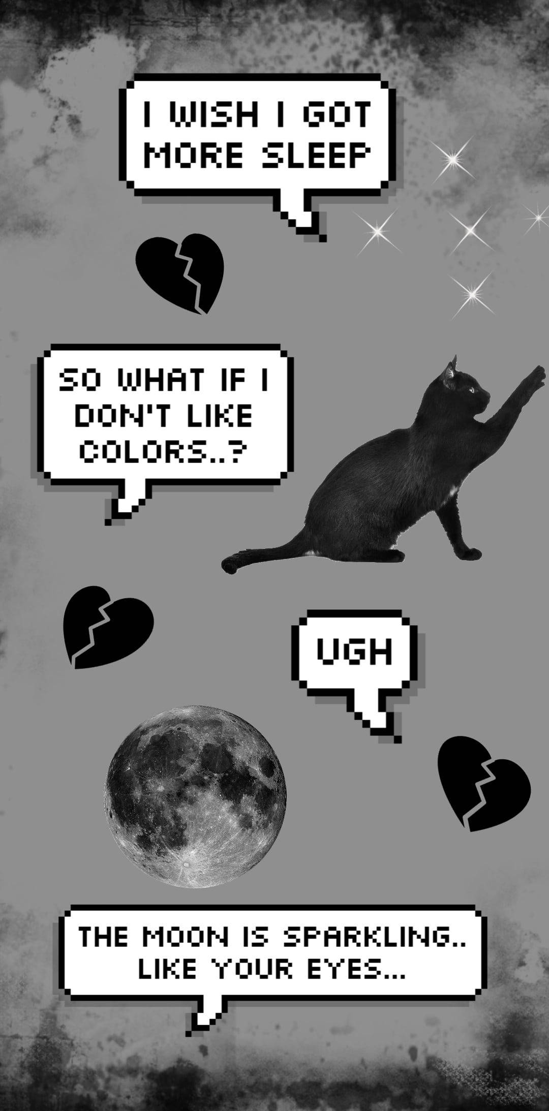 Gato Estético Alternativo y Burbujas de Diálogo Fondos de pantalla