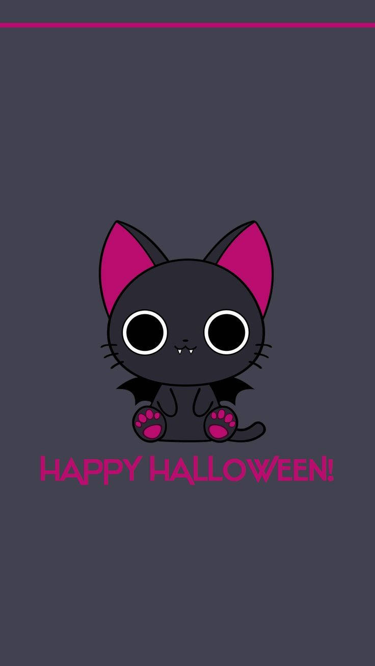 Gato Kawaii de Halloween Espeluznante Fondos de pantalla