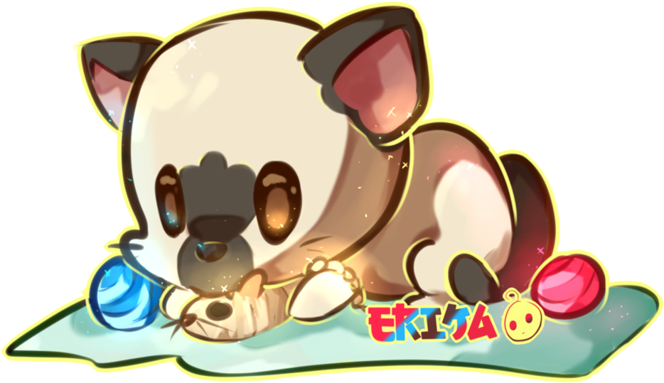 Gato Kawaii Jugando con Ovillos de Lana.PNG Fondos de pantalla