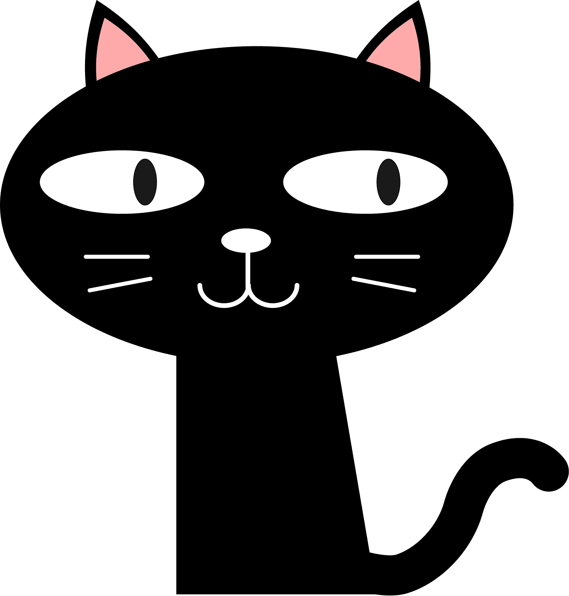 Gato negro de caricatura sonriendo Fondos de pantalla