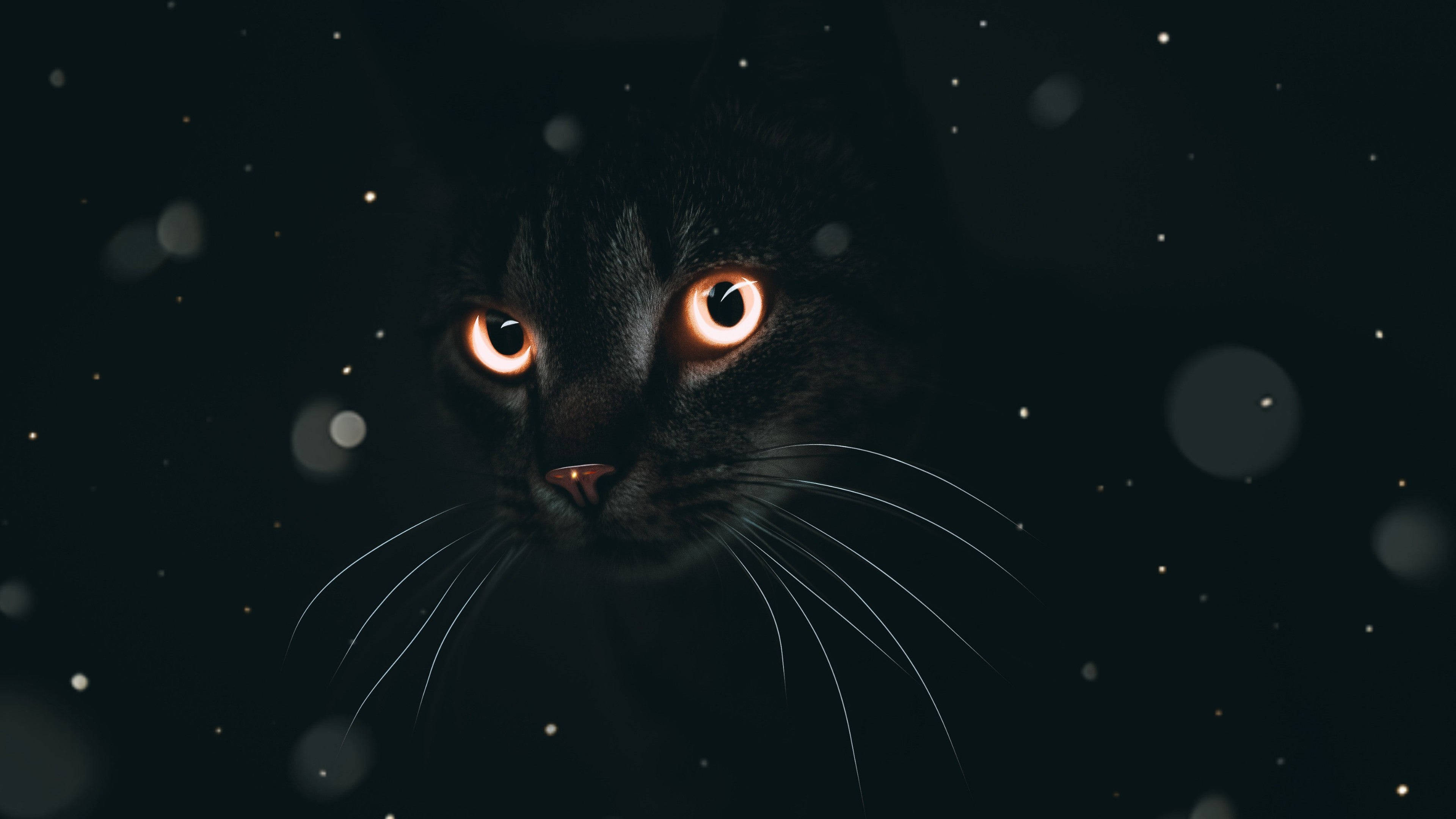 Gato Negro Modo Oscuro Fondos de pantalla
