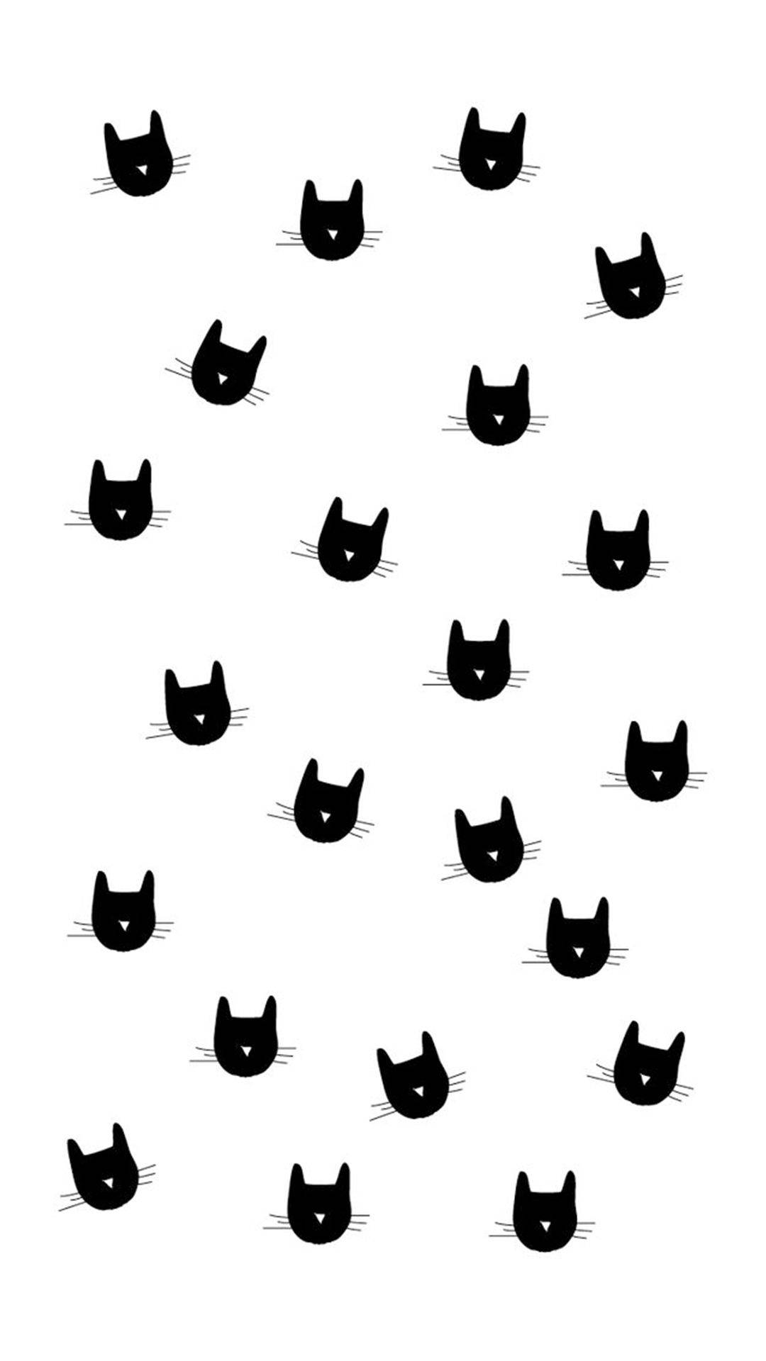 Gato Negro Patrón Minimalista iPhone Fondos de pantalla
