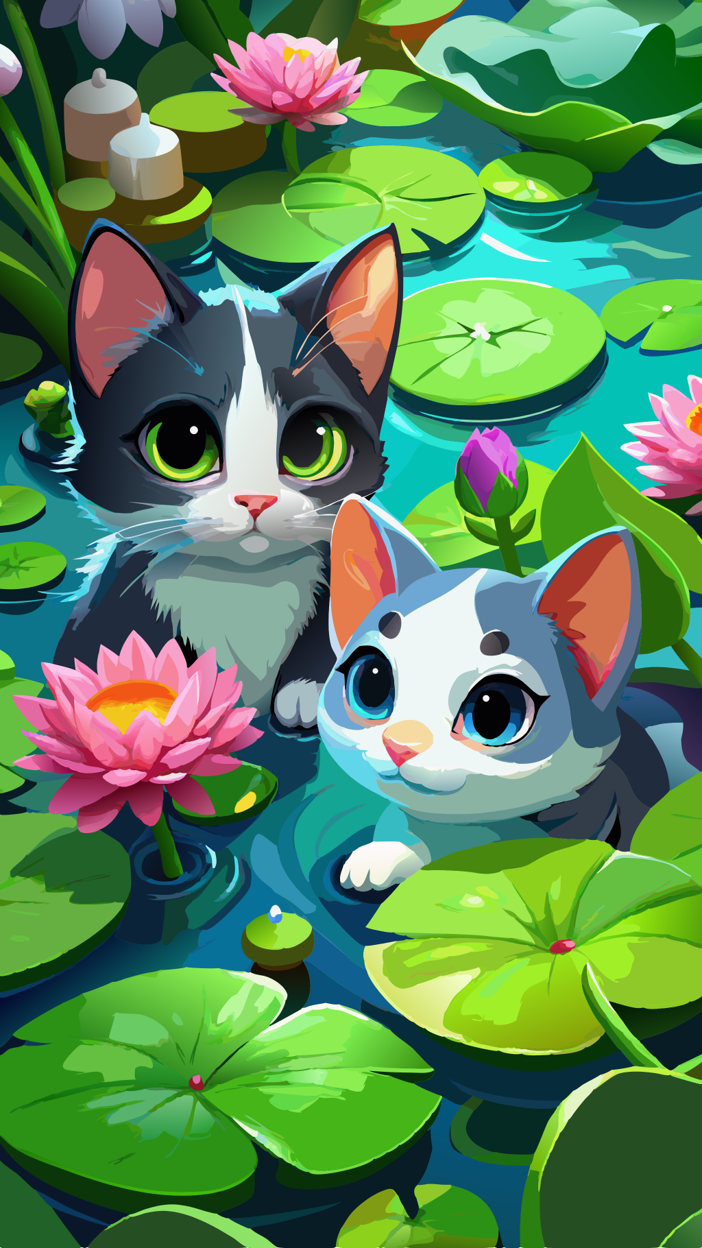 Gato Pacífico y la Magia de la Noche Fondos de pantalla