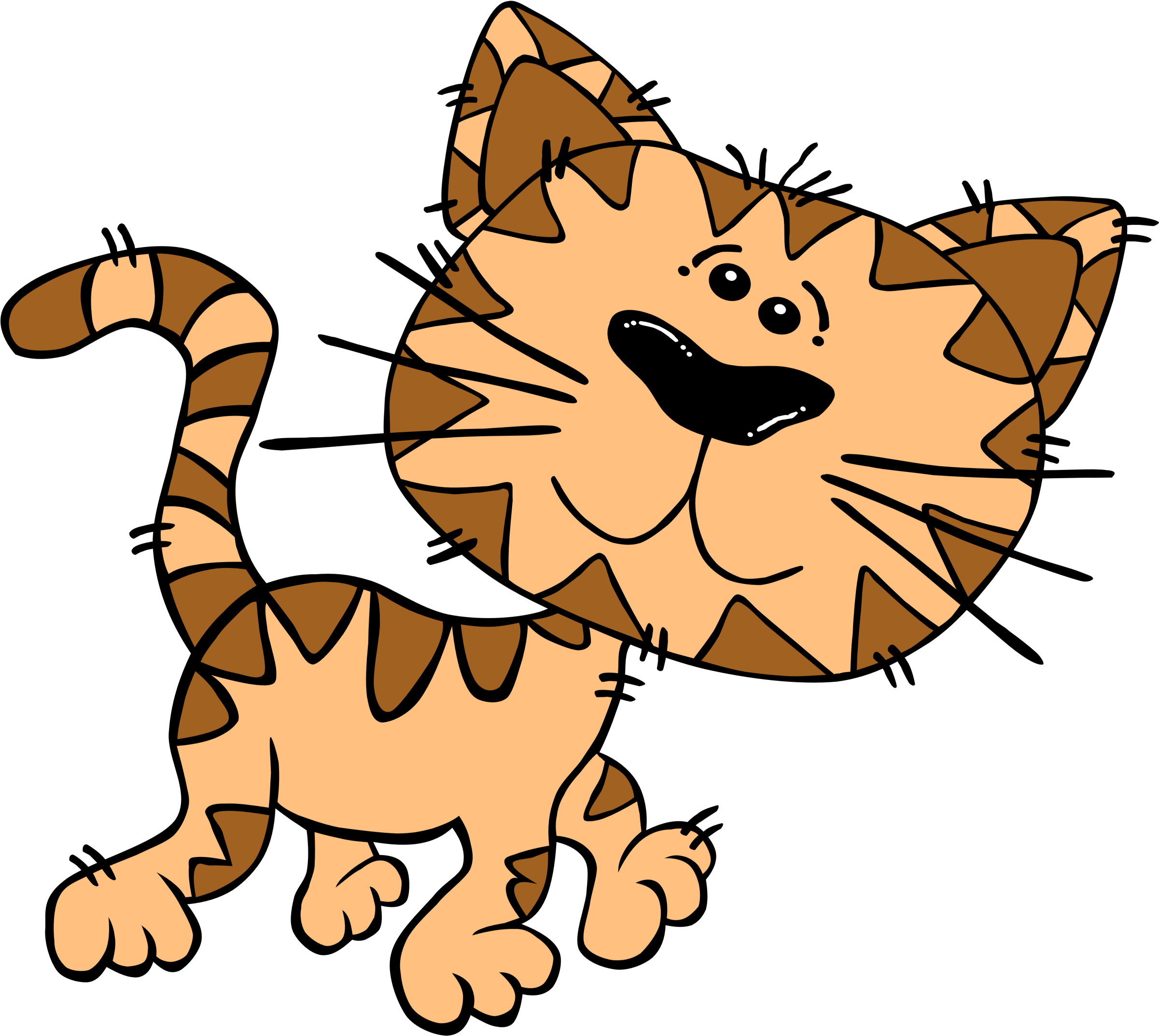 Gato Rayado Feliz de Dibujos Animados Fondos de pantalla