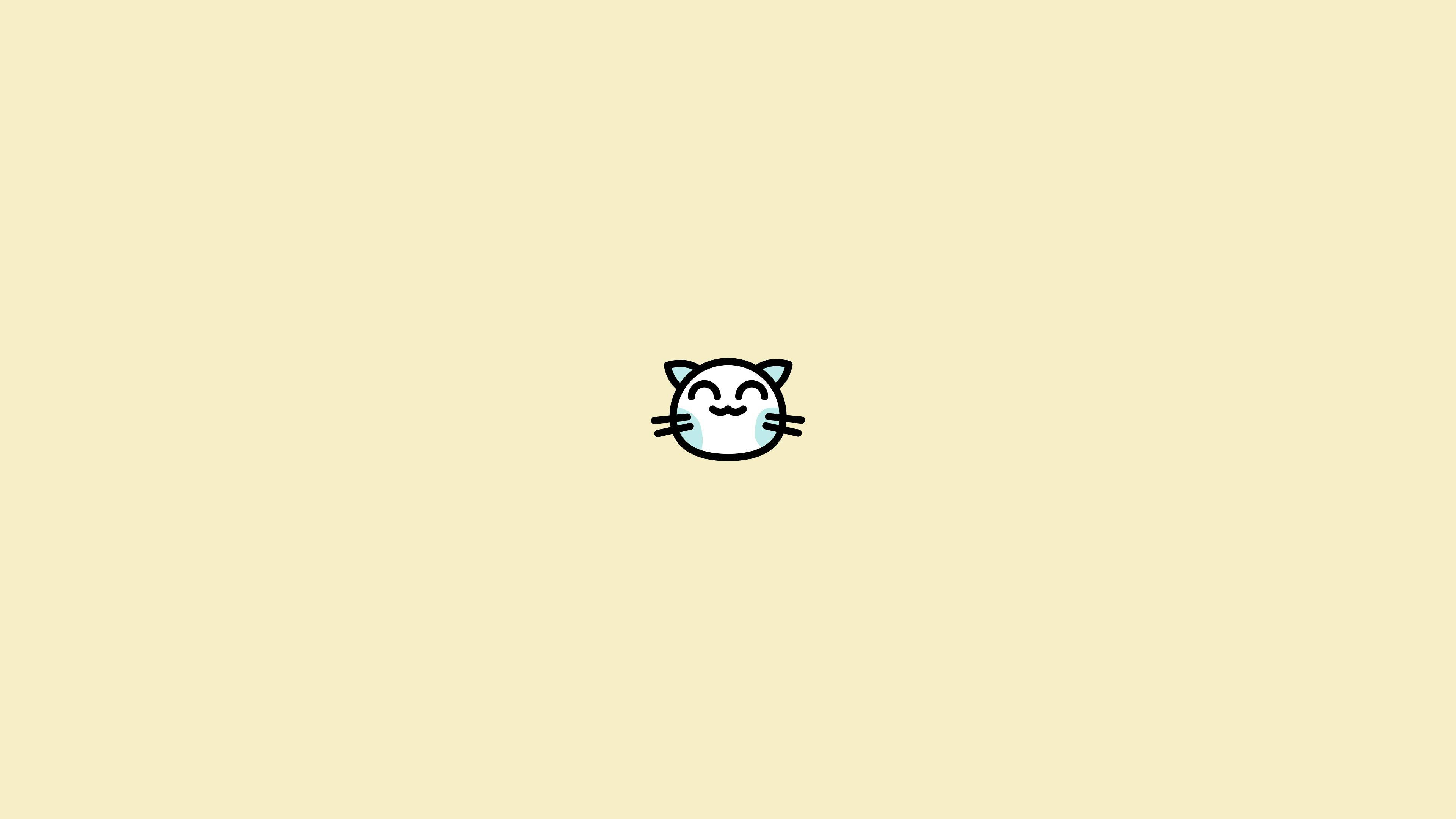 Gato Sonriente Estética Minimalista para Laptop Fondos de pantalla