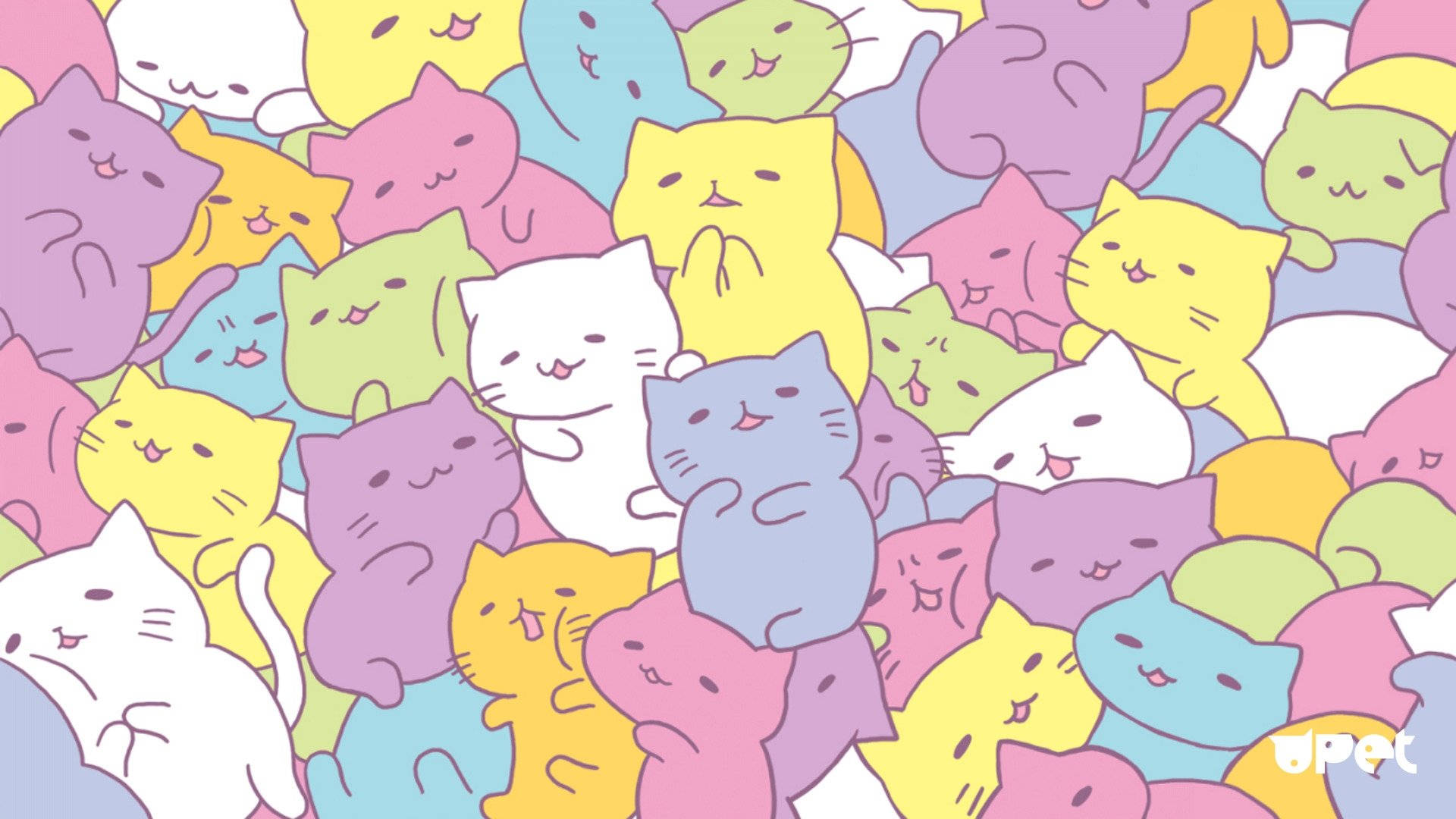 Gatos Kawaii HD Coloridos Fondos de pantalla