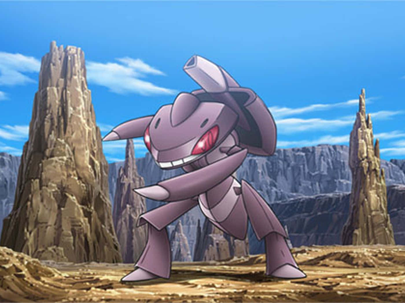 Genesect Pokémon en paisaje agreste Fondos de pantalla