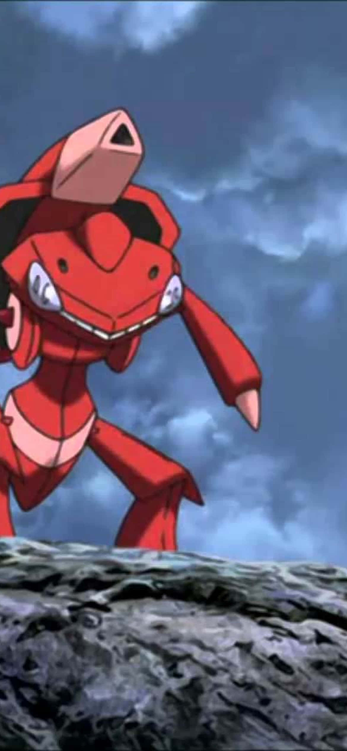 Genesect Rojo Pokémon Sobre una Roca Fondos de pantalla