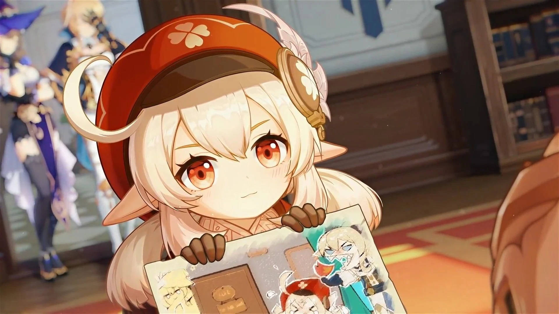 Genshin Impact Klee sosteniendo un dibujo Fondos de pantalla