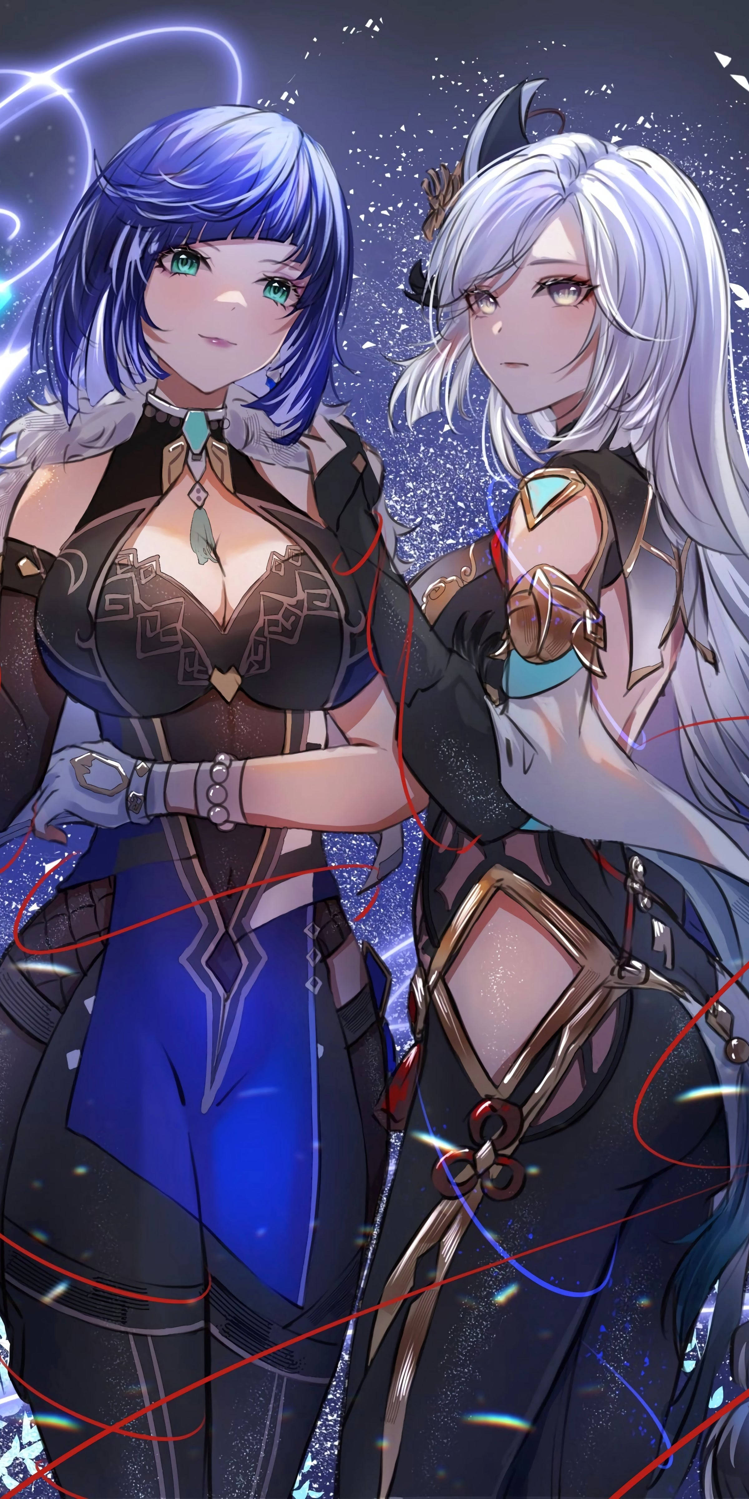 Genshin Impact Yelan y Shenhe para iPhone Fondos de pantalla