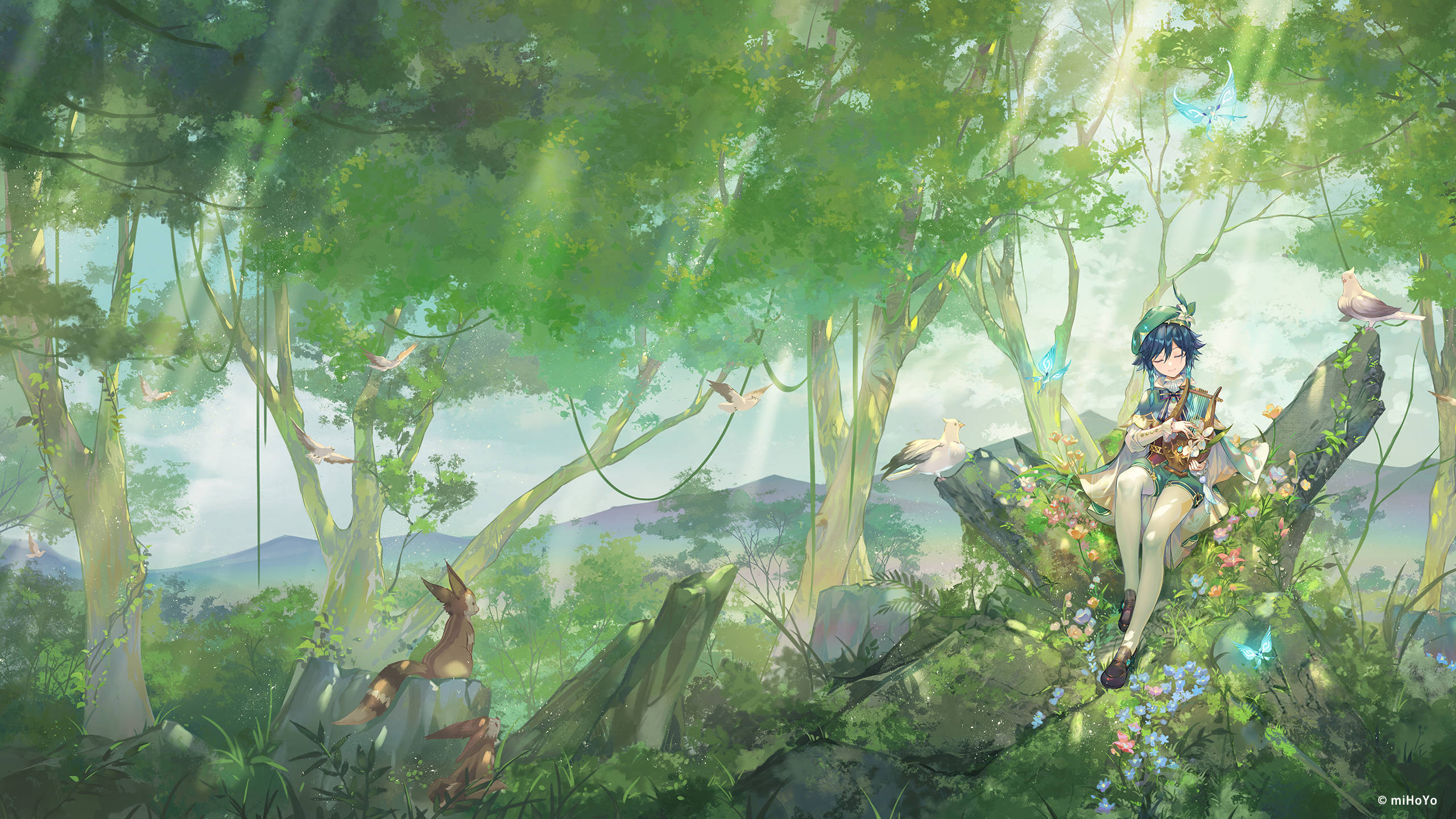 Genshin Venti en la Naturaleza Fondos de pantalla