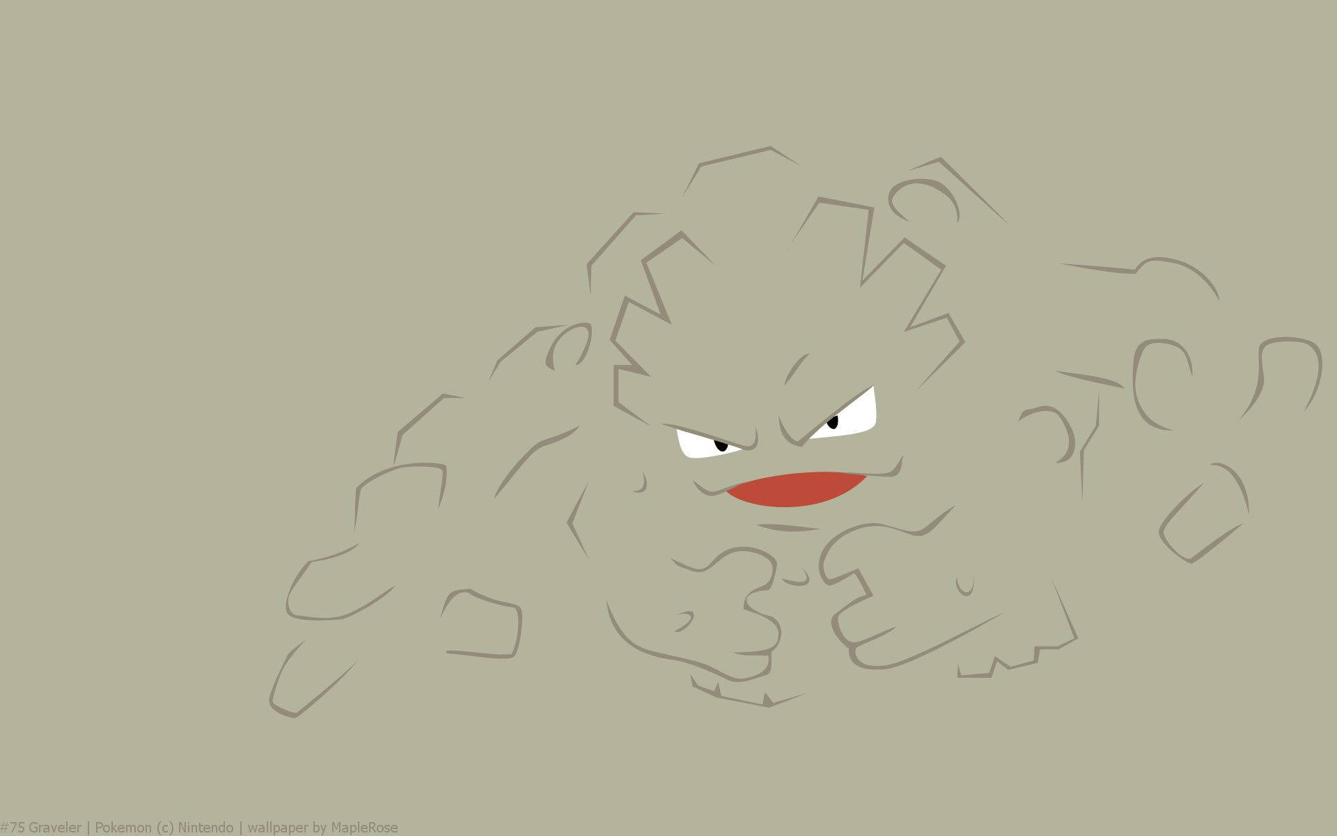 Geodude Evolucionado Contorno Simple Gris Fondos de pantalla