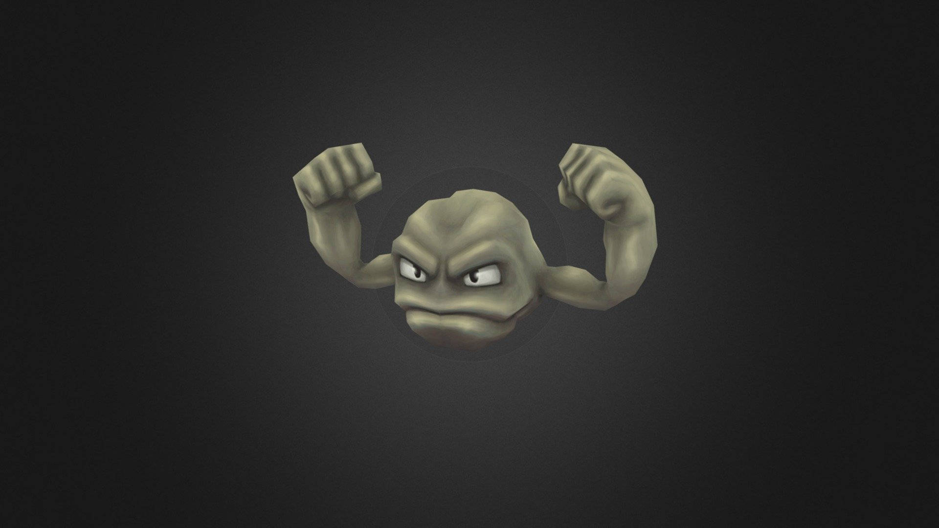 Geodude realista con fondo negro Fondos de pantalla