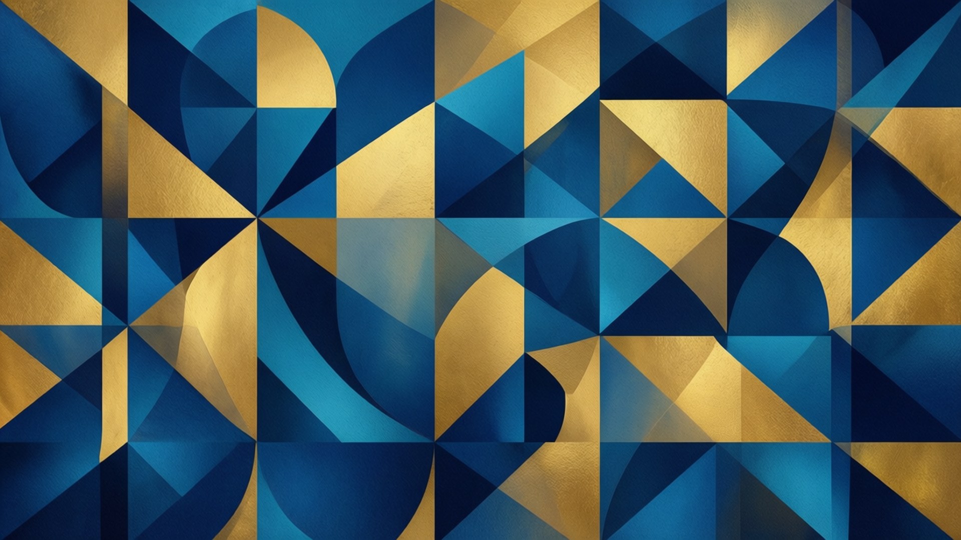 Geometría Azul y Dorada Fondos de pantalla