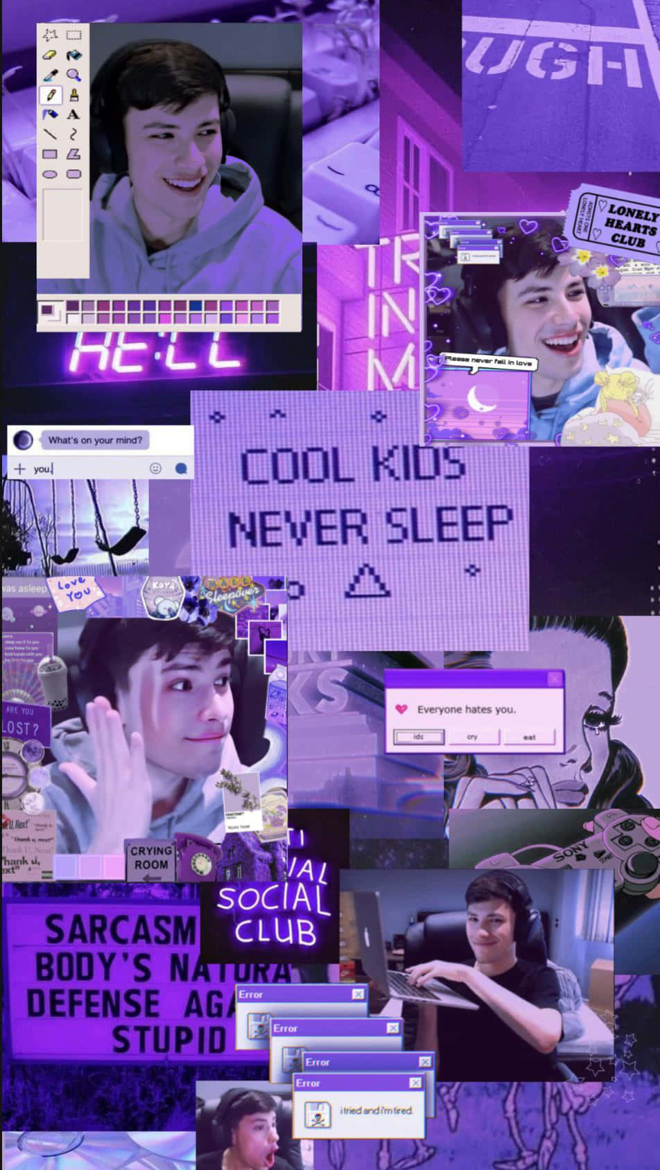 GeorgeNotFound neón morado con frases y citas Fondos de pantalla