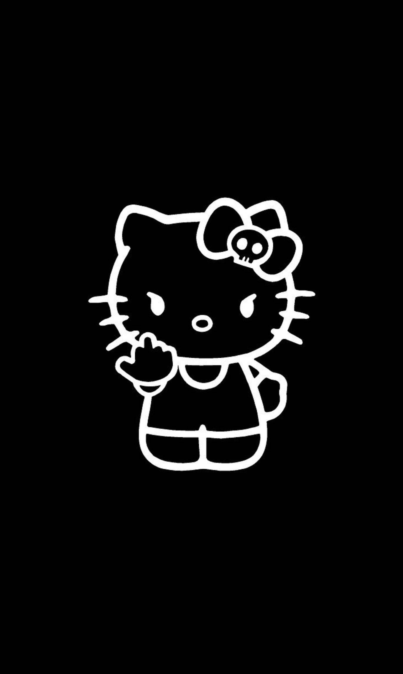 Gesto obsceno de Hello Kitty en negro Fondos de pantalla