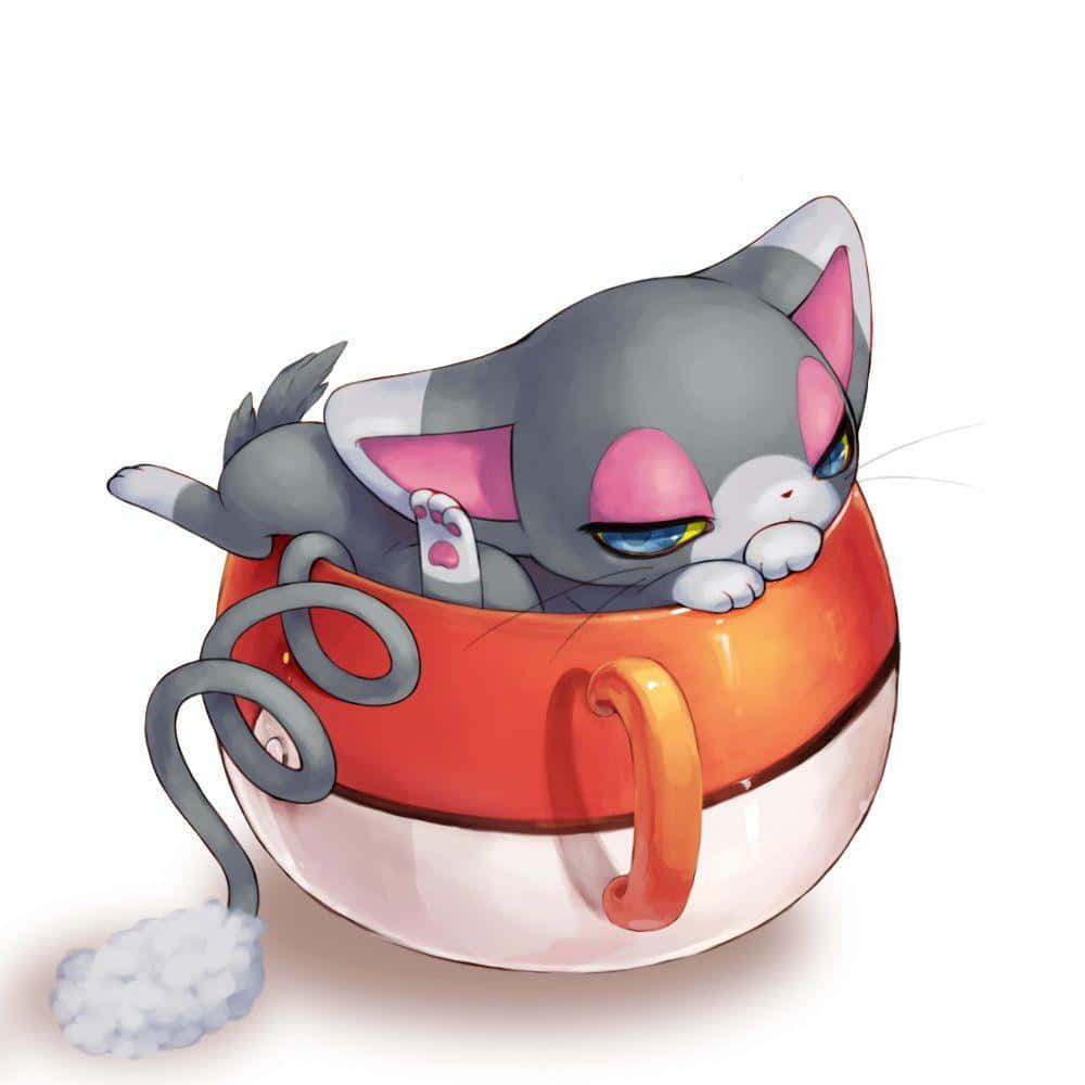 Glameow durmiendo en una taza Fondos de pantalla