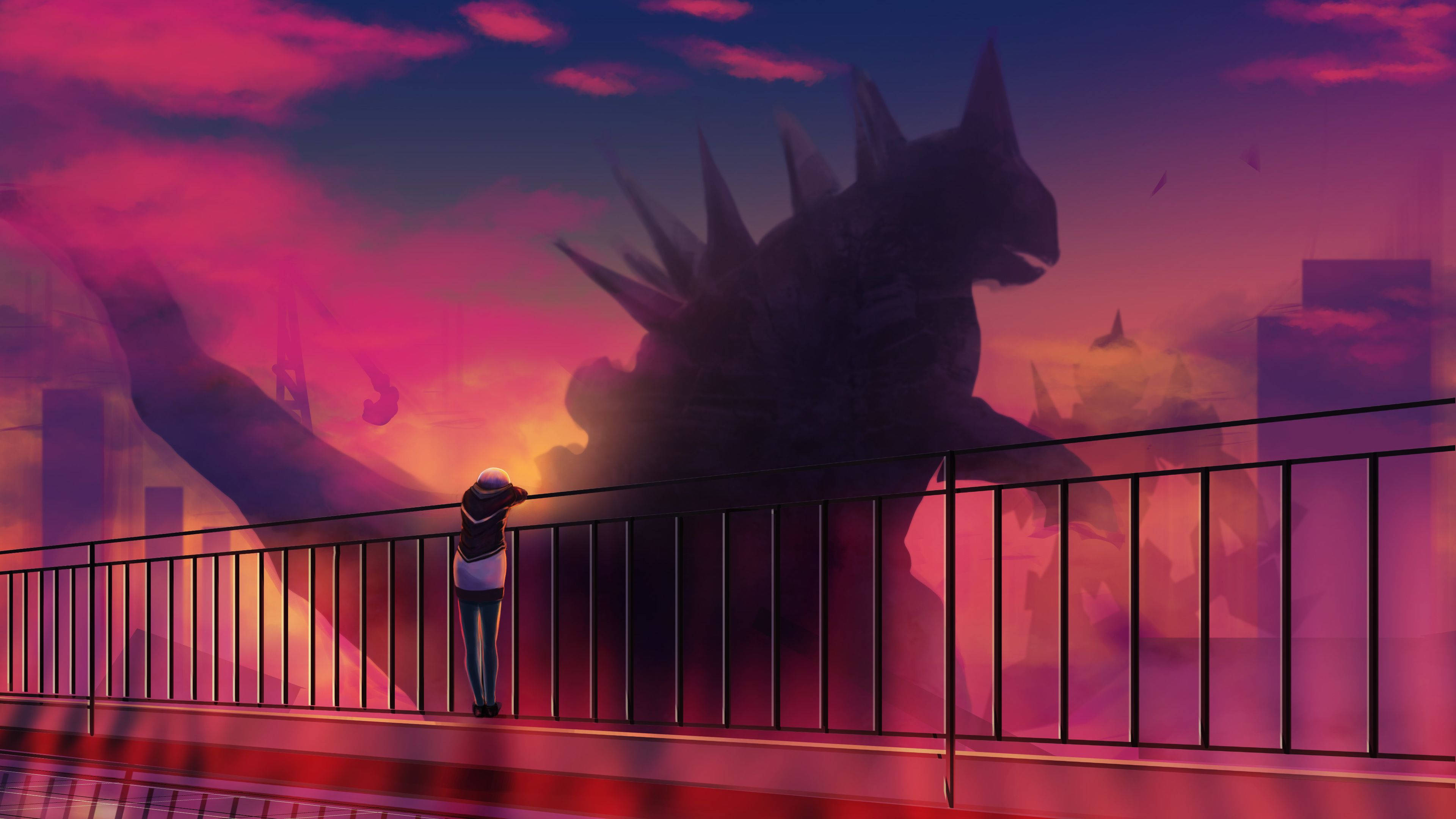 Godzilla rojo de anime Fondos de pantalla