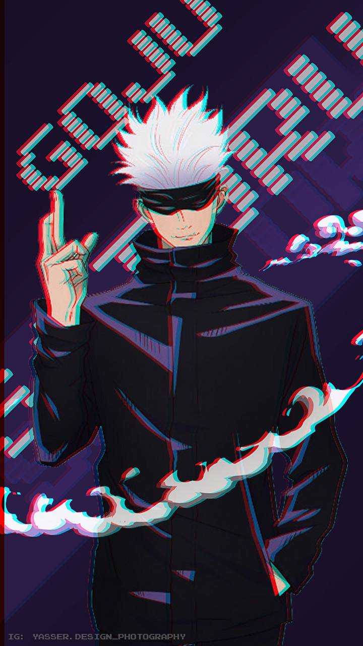 Gojo Sataru Vacío Infinito con Fondo de su Nombre Fondos de pantalla