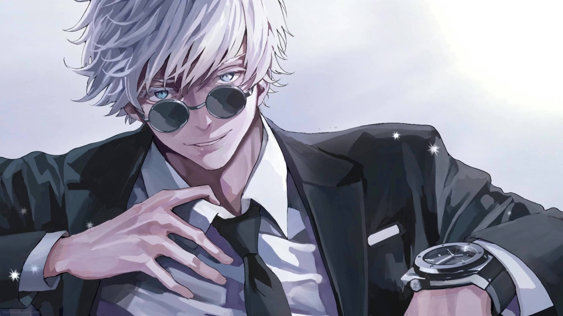 Gojo Satoru con traje y corbata Fondos de pantalla
