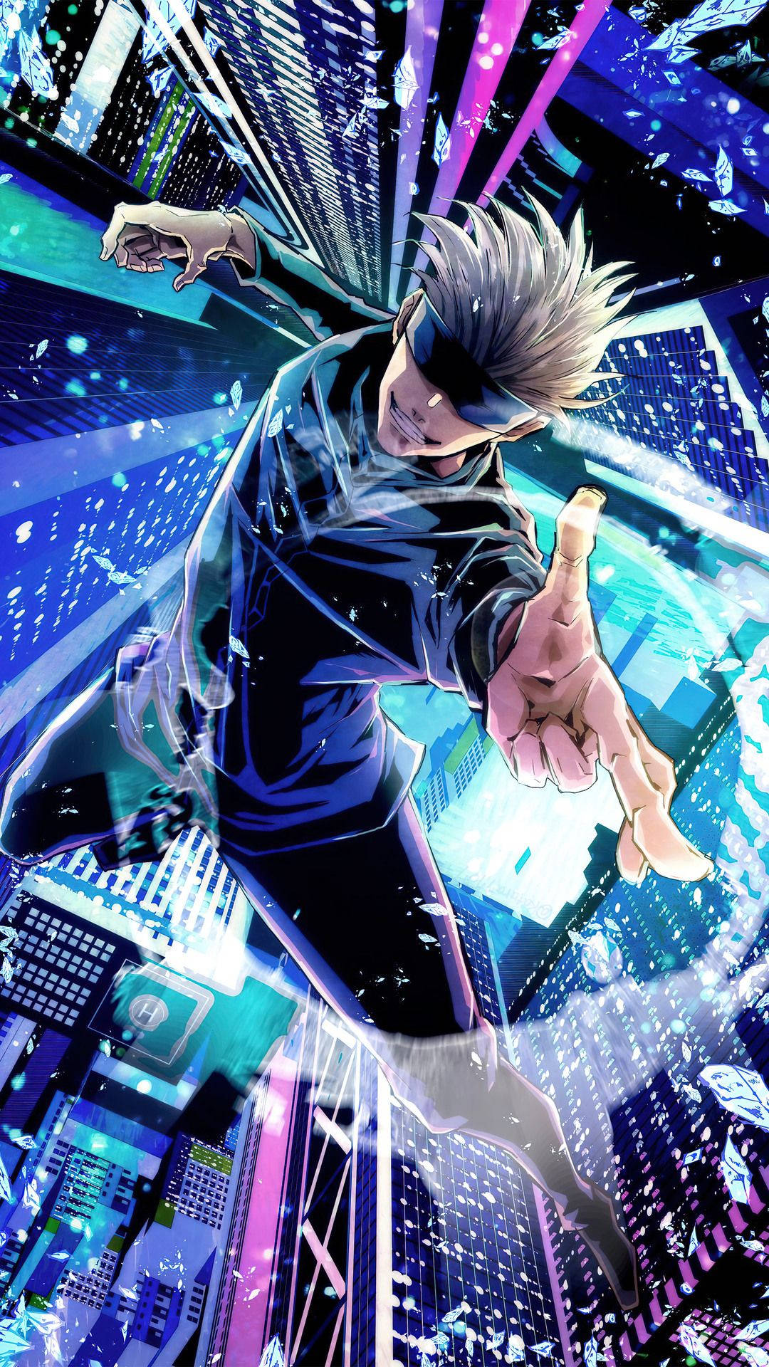 Gojo Satoru Rascacielos Jujutsu Kaisen iPhone Fondos de pantalla