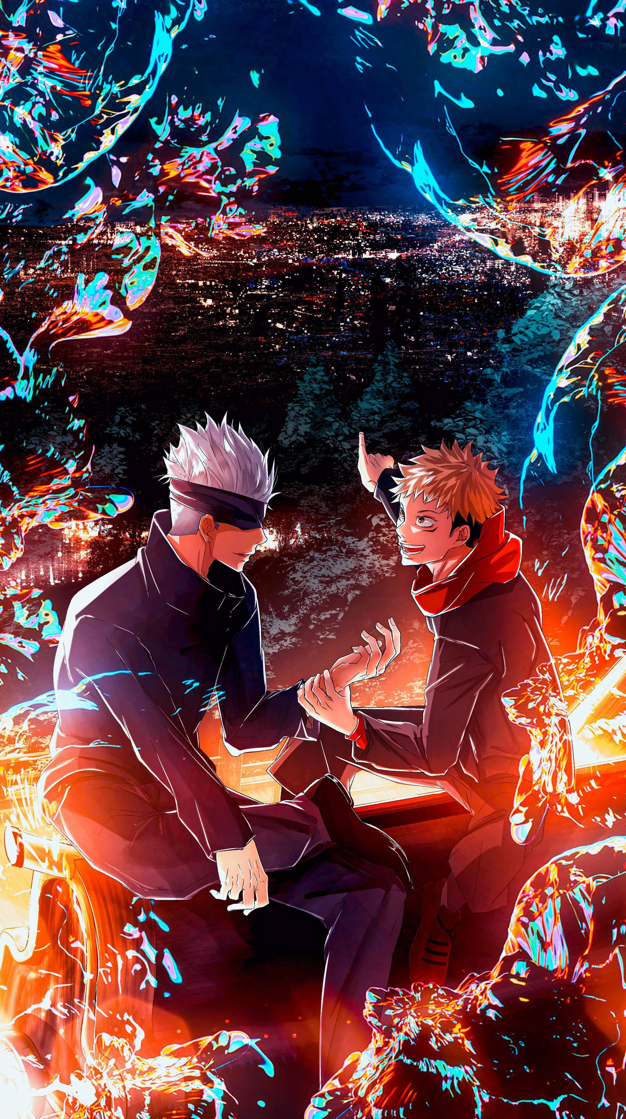Gojo y Yuji Jujutsu Kaisen iPhone Fondos de pantalla