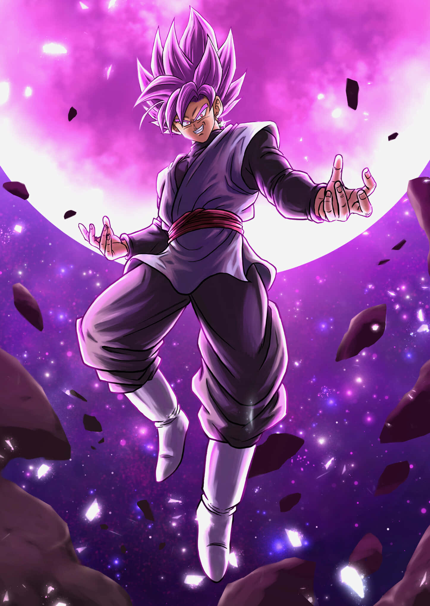 Goku Black cargando a la batalla en su forma Super Saiyan Rosé Fondos de pantalla