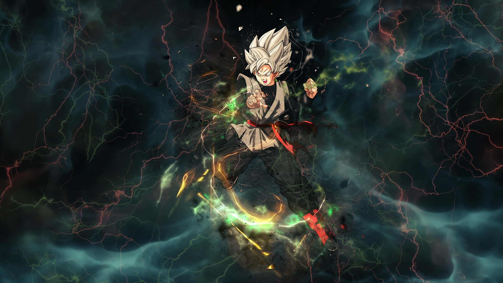 Goku Black en postura de batalla ardiente Fondos de pantalla