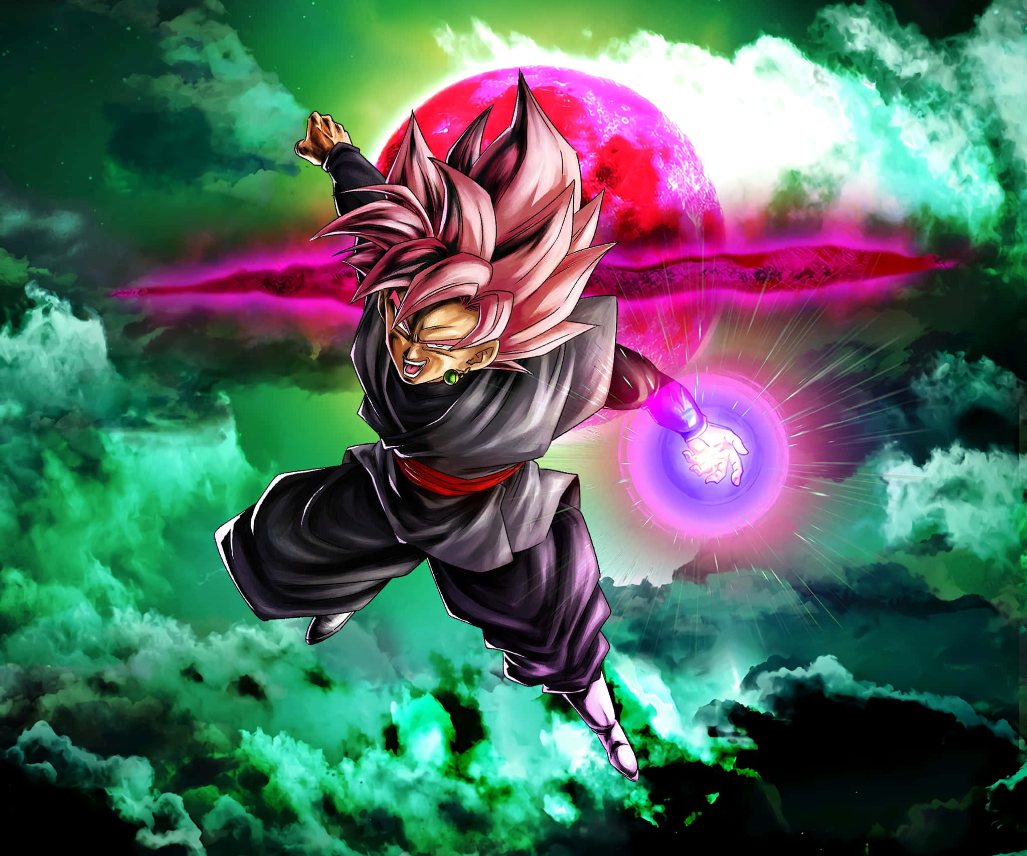 Goku Black erguido en una batalla ardiente Fondos de pantalla