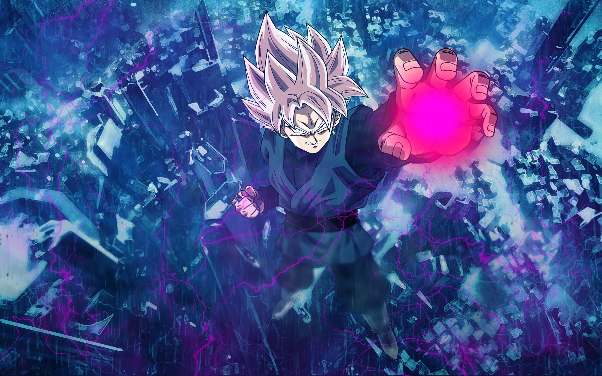 Goku Black Todopoderoso en acción intrépida Fondos de pantalla