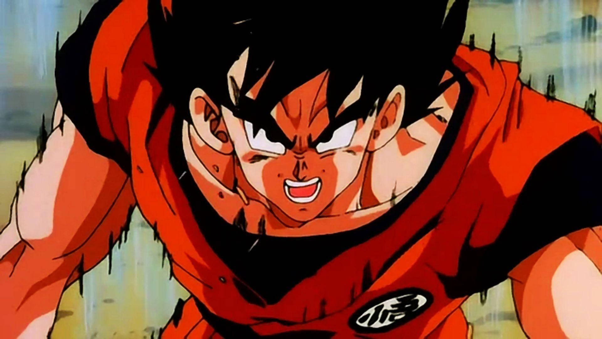 Fondo de pantalla de Son Goku en acción.